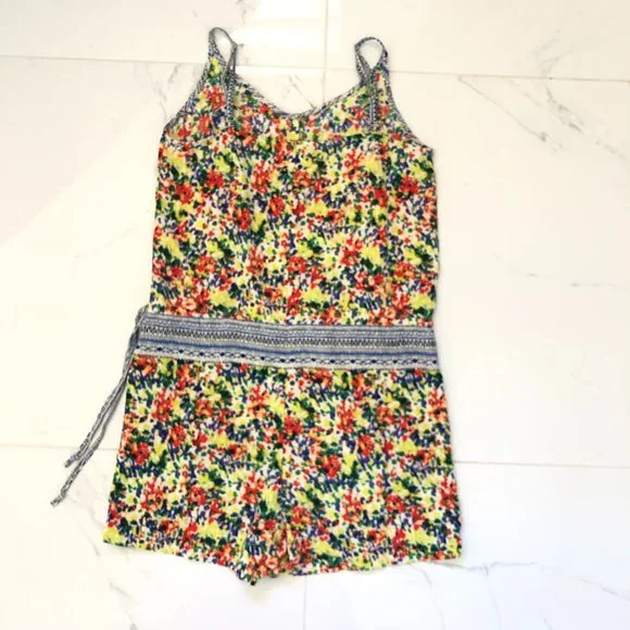 Cabi fiesta floral Cruise yacht romper size S Pockets colorful vacation casual - Picture 9 of 11